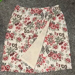 100% Silk Lined Charter Club Print Skirt